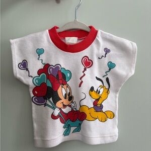VTG 80’s baby Minnie Mouse & Pluto heart balloons top Disney Babies Valentine’s